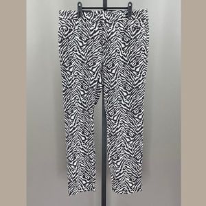 NEW! BANANA REPUBLIC ZEBRA PRINT SLOAN PANTS! WOMENS 12! black white animal